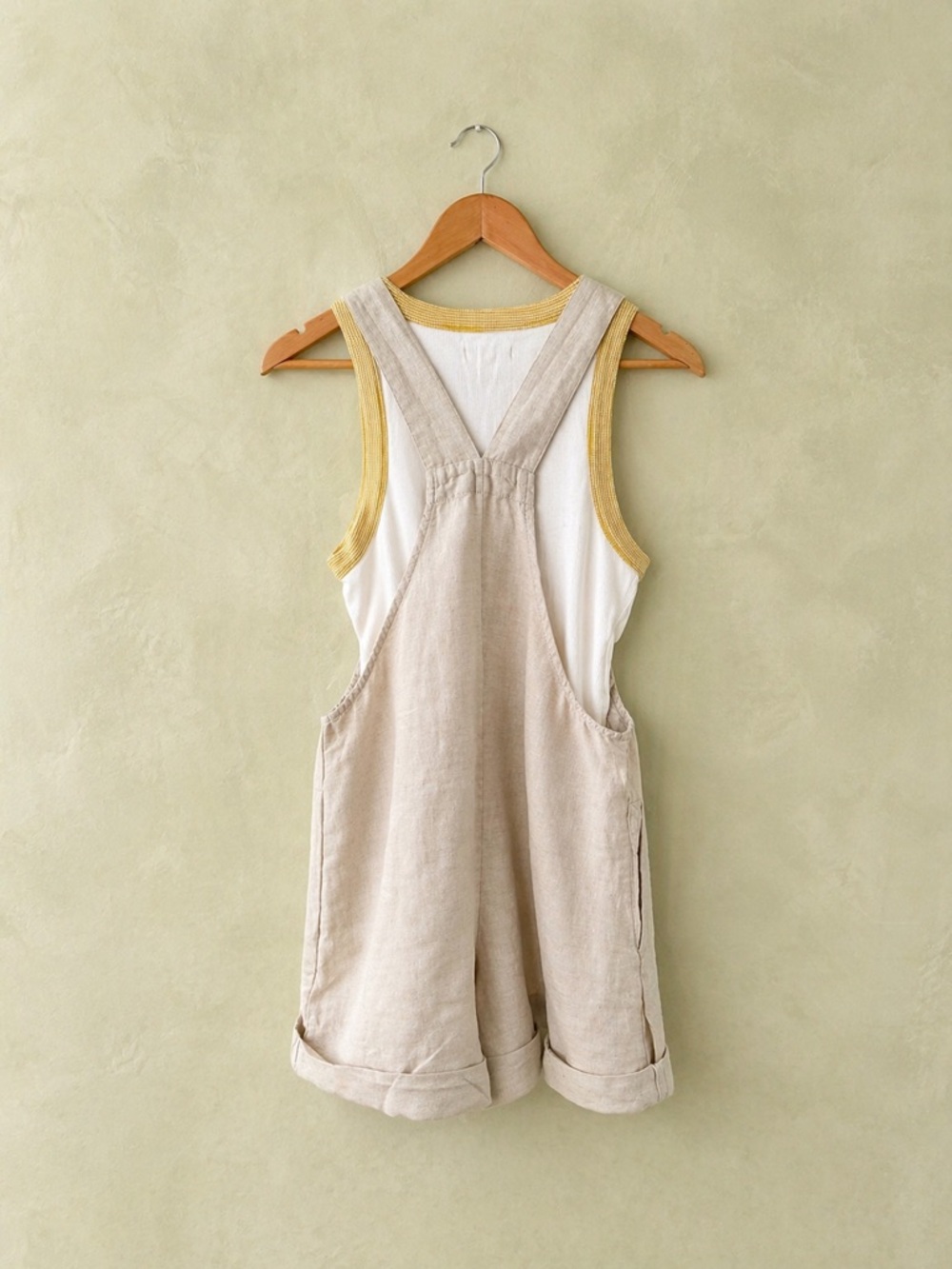 Oysho Casual Linen Short Overalls - Picture 2 of 2